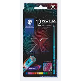 Staedtler Buntstift Norix, Minenstärke B, ergonomisch, bruchfest, Holz, farbsortiertes 12er-Set