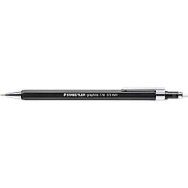 STAEDTLER Druckbleistift graphit, Sechskant-Griffzone, Radierer, HB, 0,5 mm, schwarz
