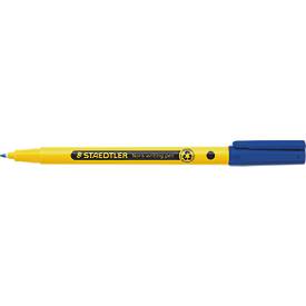 Staedtler Fineliner Noris, Rundspitze, Strichbreite 0,6 mm, Tinte auf Wasserbasis, Recycling-Kunststoff, Schreibfarbe blau, 1 Stück