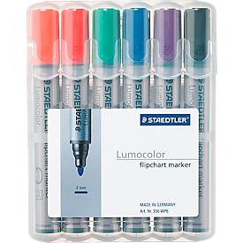 STAEDTLER flipchart markers Lumocolor 356, assorted colours, set of 6,