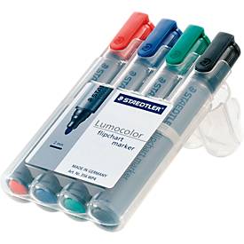 STAEDTLER Flipchartmarker Lumocolor 356 - Rundspitze 2 mm - 4er-Set