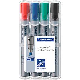 STAEDTLER Flipchartmarker Lumocolor 356BWP4, 4er Set
