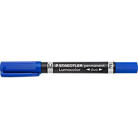 STAEDTLER Permanent-Marker Lumocolor duo, blau, 10 St.