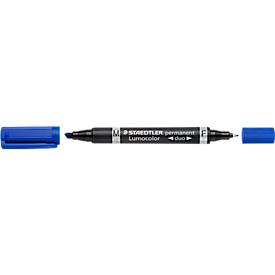 STAEDTLER Permanent-Marker Lumocolor duo, blau, 10 St.