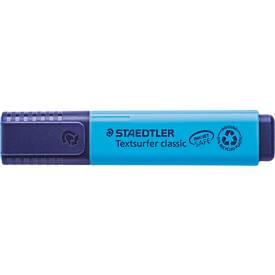 Staedtler Textmarker Textsurfer Classic, Keilspitze, Strichstärke 1-5 mm, nachfüllbar, mit Drehkappe, Recycling-Kunststoff, Schreibfarbe blau, 1 Stück