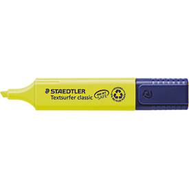 Staedtler Textmarker Textsurfer Classic, Keilspitze, Strichstärke 1-5 mm, nachfüllbar, mit Drehkappe, Recycling-Kunststoff, Schreibfarbe gelb, 1 Stück
