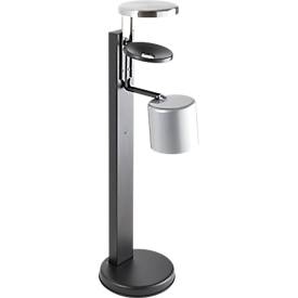 Ständer für Sicherheitsaschenbecher, geeignet für alle Sicherheitsaschenbecher mit Ø 90-180 mm, Ø 250 x H 820 mm, Stahl, schwarz