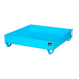 Stahl-Auffangwanne ohne Gitterrost, 1200 x 1200 mm, blau RAL 5012