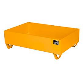 Stahl-Auffangwanne ohne Gitterrost, 1200 x 800 mm, orange RAL 2000