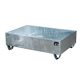 Stahl-Auffangwanne ohne Gitterrost, 1200 x 800 mm, verzinkt