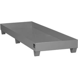 Stahl-Auffangwanne ohne Gitterrost, 2400 x 800 mm, grau RAL 7005