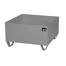 Stahl-Auffangwanne ohne Gitterrost, 800 x 800 mm, grau RAL 7005
