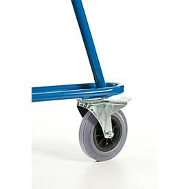 Stahlflaschenkarre, mit Stützrad, Luft-Reifen