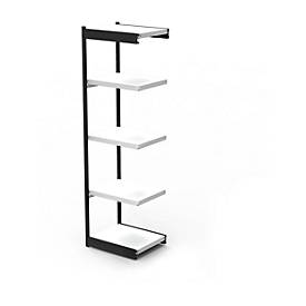 Stahlregal PROGRESS 2000, Eckregalfeld, ohne Rückwand, H 1900 x B 400+ T 500 mm, Rahmen schwarz