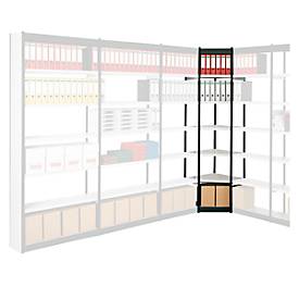 Stahlregal PROGRESS 2000, Eckregalfeld, ohne Rückwand, H 2250 x B 400 + T 300 mm, Rahmen schwarz