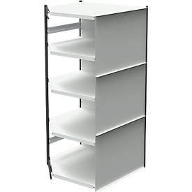 Stahlregal PROGRESS 2000, Eckregalfeld, Rückwand, H 1900 x B 400 + T 600 mm, Rahmen schwarz