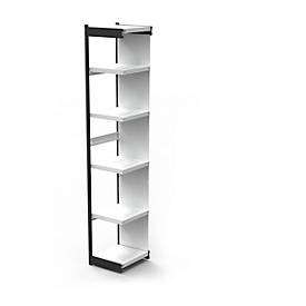 Stahlregal PROGRESS 2000, Eckregalfeld, Rückwand, H 2250 x B 400 + T 300 mm, Rahmen schwarz