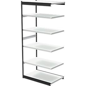 Stahlregal PROGRESS 2000, Regalfeld, ohne Rückwand, H 2250 x B 1000 x T 600 mm, Rahmen schwarz