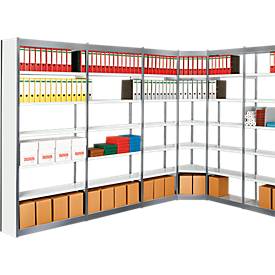 Stahlregal PROGRESS 2000, Regalfeld, ohne Rückwand, H 2600 x B 1000 x T 300 mm, Rahmen silber