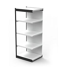 Stahlregal PROGRESS 2000, Regalfeld, Rückwand, H 1900 x B 750 x T 500 mm, Rahmen silber