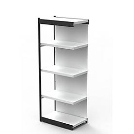 Stahlregal PROGRESS 2000, Regalfeld, Rückwand, H 1900 x B 750 x T 600 mm, Rahmen schwarz