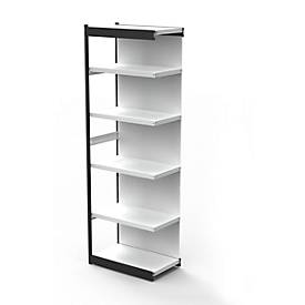 Stahlregal PROGRESS 2000, Regalfeld, Rückwand, H 2250 x B 750 x T 400 mm, Rahmen silber