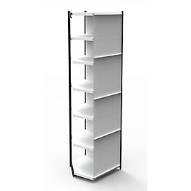 Stahlregal PROGRESS 2000, Regalfeld, Rückwand, H 2600 x B 750 x T 300 mm, Rahmen schwarz