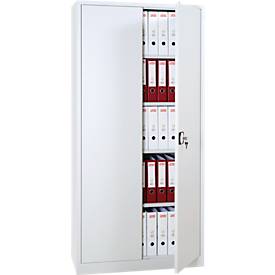 Stahlschrank, 4 Fachböden, 5 OH, H 1950 x B 920 x T 420 mm, lichtgrau/lichtgrau