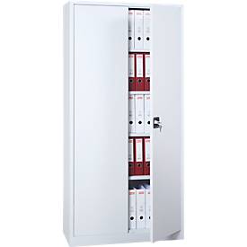 Stahlschrank, 4 Fachböden, 5 OH, H 1950 x B 920 x T 420 mm, lichtgrau/lichtgrau