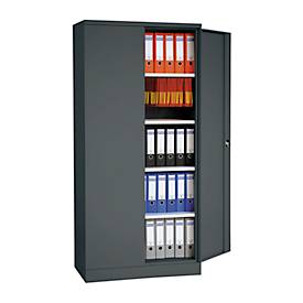 Stahlschrank, 4 Fachböden, 5 OH, H 1950 x B 920 x T 600 mm, anthrazitgrau/anthrazitgrau