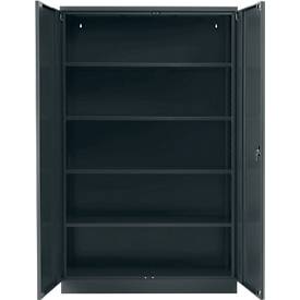 Stahlschrank, H 1950 x B 1200 x T 420 mm, anthrazitgrau 7016