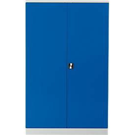 Stahlschrank, H 1950 x B 1200 x T 420 mm, lichtgrau 7035/enzianblau 5010