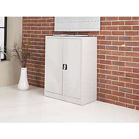 Stahlschrank, höhenverstellbarer Fachboden, abschließbar, H 1000 mm, lichtgrau/lichtgrau