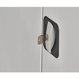 Stahlschrank, höhenverstellbarer Fachboden, abschließbar, H 1800 mm, lichtgrau/enzianblau