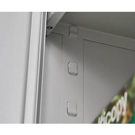 Stahlschrank, höhenverstellbarer Fachboden, abschließbar, H 1800 mm, lichtgrau/enzianblau