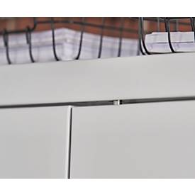 Stahlschrank, höhenverstellbarer Fachboden, abschließbar, H 1800 mm, lichtgrau/lichtgrau