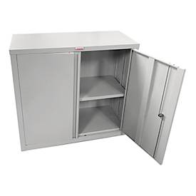 Stahlschrank Phoenix SCF0891GGK, faltbar, 1 Fachboden, Schlüsselschloss, B 915 x T 370 x H 830 mm, Stahl, lichtgrau RAL 7035