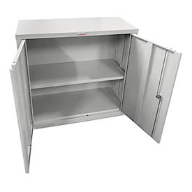 Stahlschrank Phoenix SCF0891GGK, faltbar, 1 Fachboden, Schlüsselschloss, B 915 x T 370 x H 830 mm, Stahl, lichtgrau RAL 7035