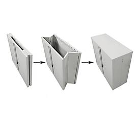 Stahlschrank Phoenix SCF0891GGK, faltbar, 1 Fachboden, Schlüsselschloss, B 915 x T 370 x H 830 mm, Stahl, lichtgrau RAL 7035