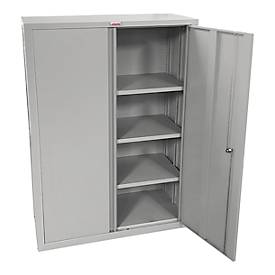 Stahlschrank Phoenix SCF1491GGK, faltbar, 3 Fachböden, Schlüsselschloss, B 915 x T 370 x H 1400 mm, Stahl, lichtgrau RAL 7035