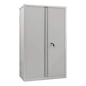 Stahlschrank Phoenix SCF1491GGK, faltbar, 3 Fachböden, Schlüsselschloss, B 915 x T 370 x H 1400 mm, Stahl, lichtgrau RAL 7035