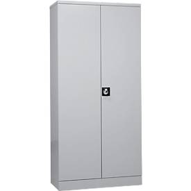 Stahlschrank, Zylinderschloss, B 916 x T 422 x H 1950 mm, lichtgrau RAL 7035