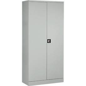 Stahlschrank, Zylinderschloss, B 916 x T 422 x H 1950 mm, lichtgrau RAL 7035