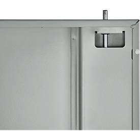 Stahlschrank, Zylinderschloss, B 916 x T 422 x H 1950 mm, lichtgrau RAL 7035