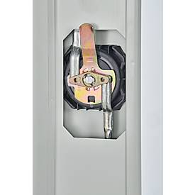 Stahlschrank, Zylinderschloss, B 916 x T 422 x H 1950 mm, lichtgrau RAL 7035