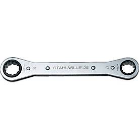 Stahlwille Ratschenringschlüssel 25, SW 14 x 15 mm, Länge 170 mm, Chrom-Alloy-Stahl, Zwölfkant