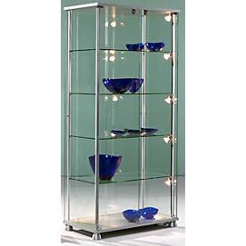 Stand-Präsentationsvitrine Forum V,  B 830 x T 430 x H 1760 mm o. Beleuchtung