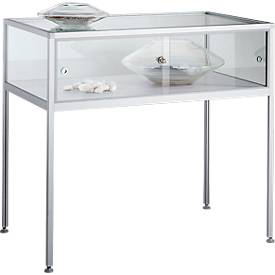 Stand-Präsentationsvitrine STV-35, B 1000 x T 600 x H 900 mm, Aluprofil