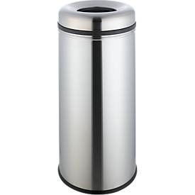 Standaschenbecher, für den Innenbereich, mit Feuerschutzdeckel, rund, Ø 310 x H 640 mm, Edelstahl