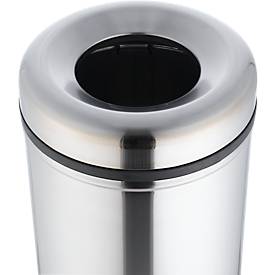 Standaschenbecher, für den Innenbereich, mit Feuerschutzdeckel, rund, Ø 310 x H 640 mm, Edelstahl